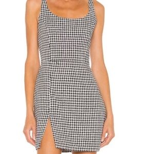Amanda uprichard houndstooth Amabella Black and white dress